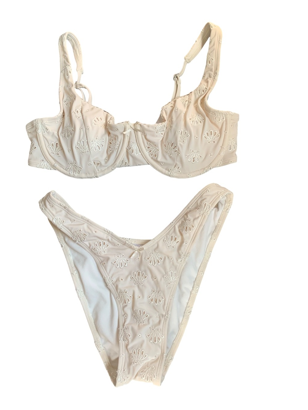 wild fable Cream Embroidered Underwire Bikini Set